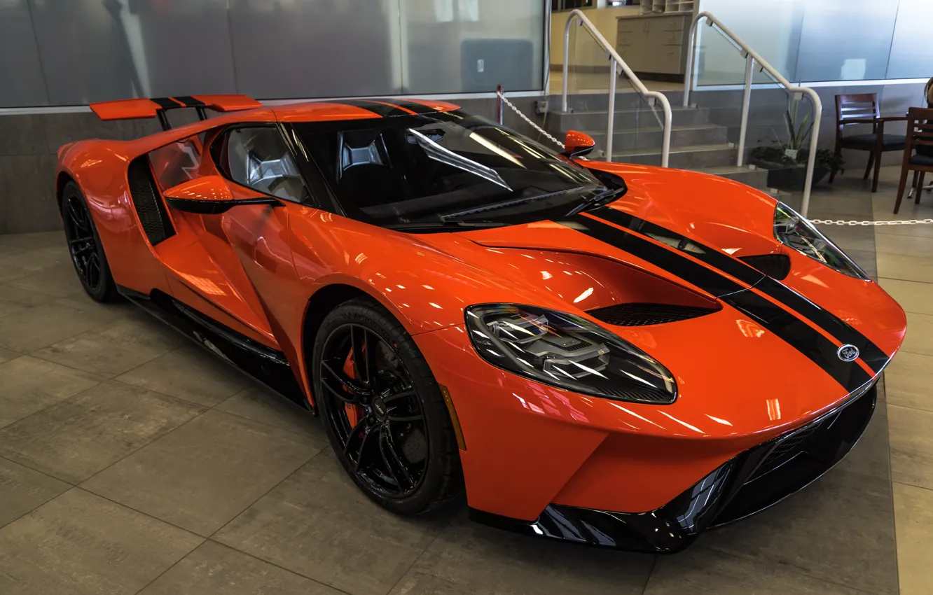 Фото обои оранжевый, Ford GT, спорткар, 2020 Ford GT