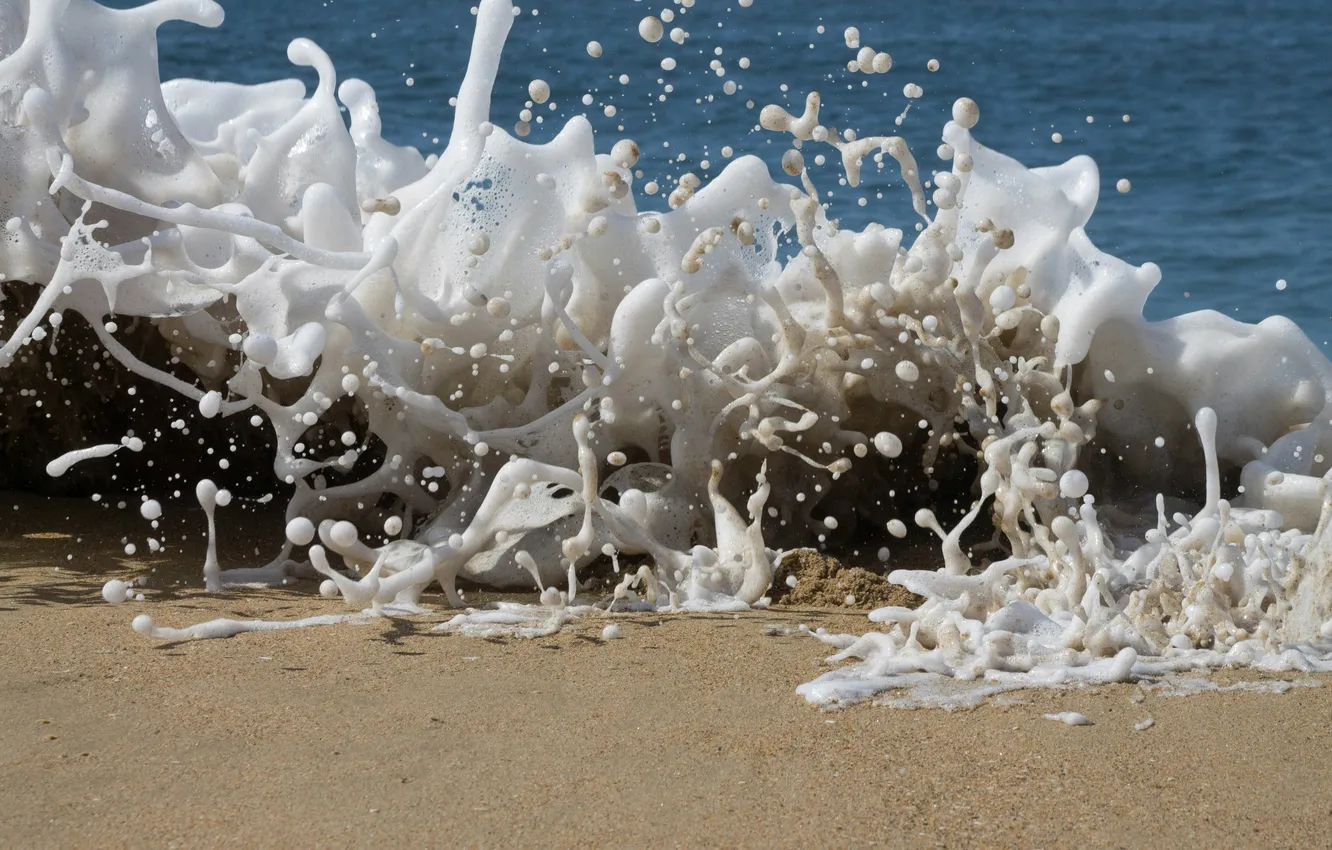 Фото обои море, волны, вода, брызги, всплеск