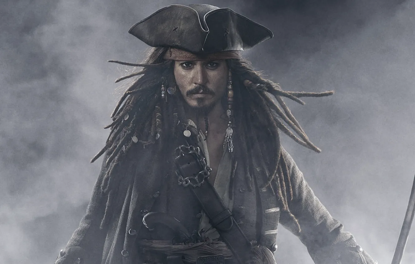 Фото обои Johnny Depp, Джонни Депп, Капитан Джек Воробей, Captain Jack Sparrow, Пираты Карибского моря: На краю …