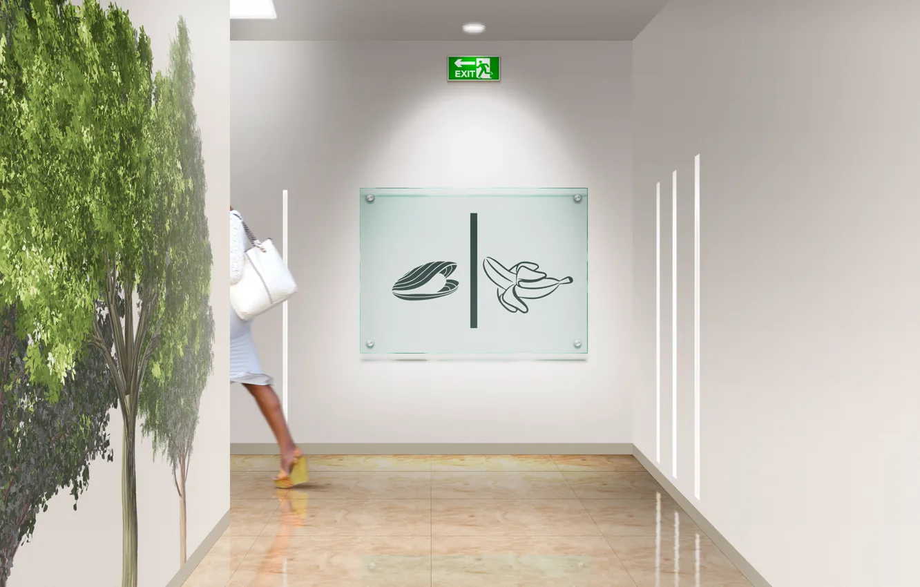 Фото обои sign, public restroom, toilet sign