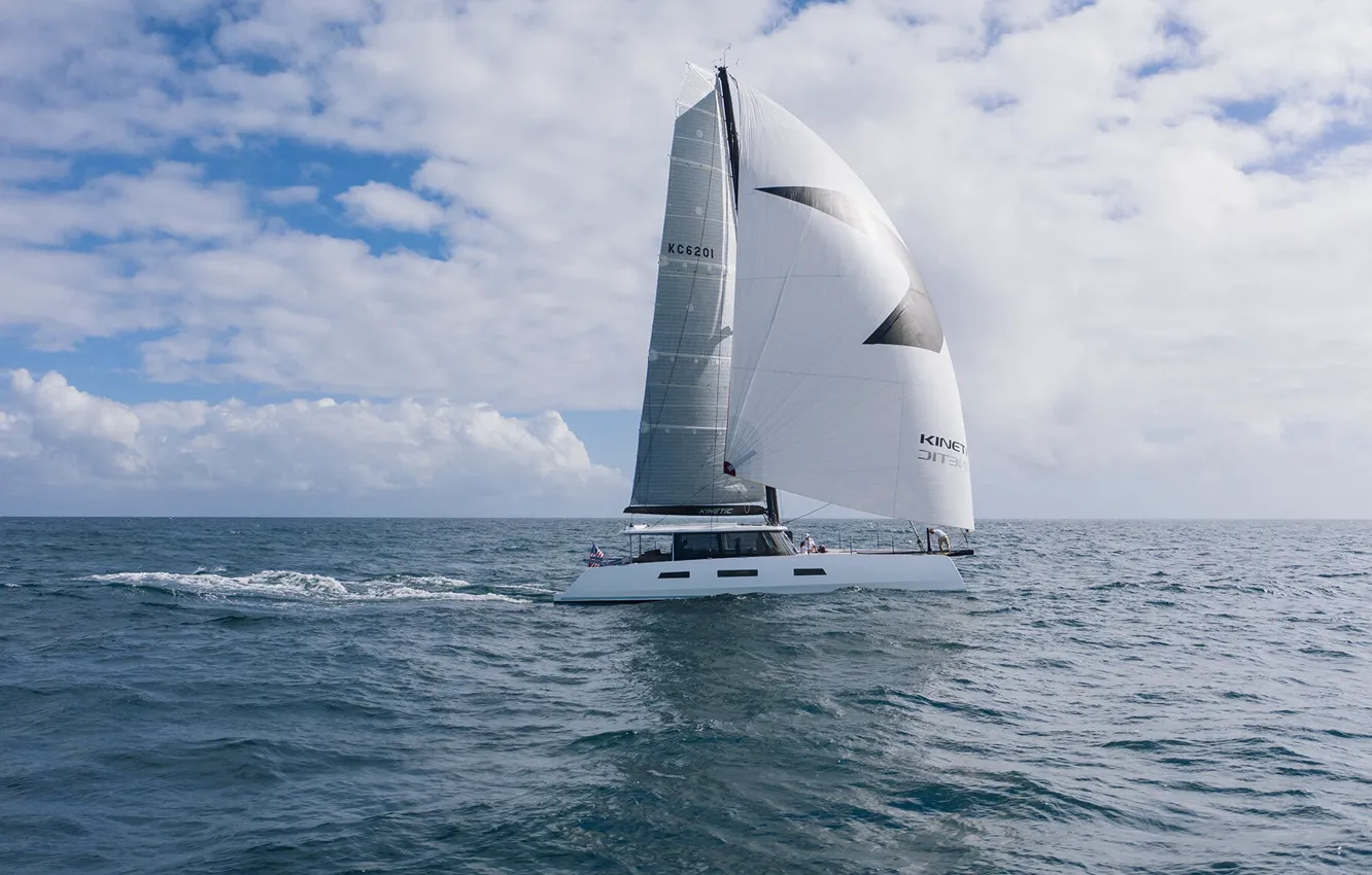 Фото обои море, паруса, катамаран, выставка парусников в Аннаполисе, KC62 - Kinetic Catamaran, морской транспорт