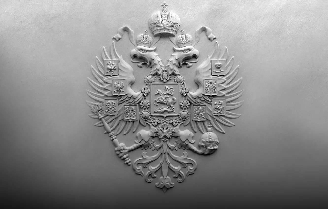Фото обои стена, герб, россия