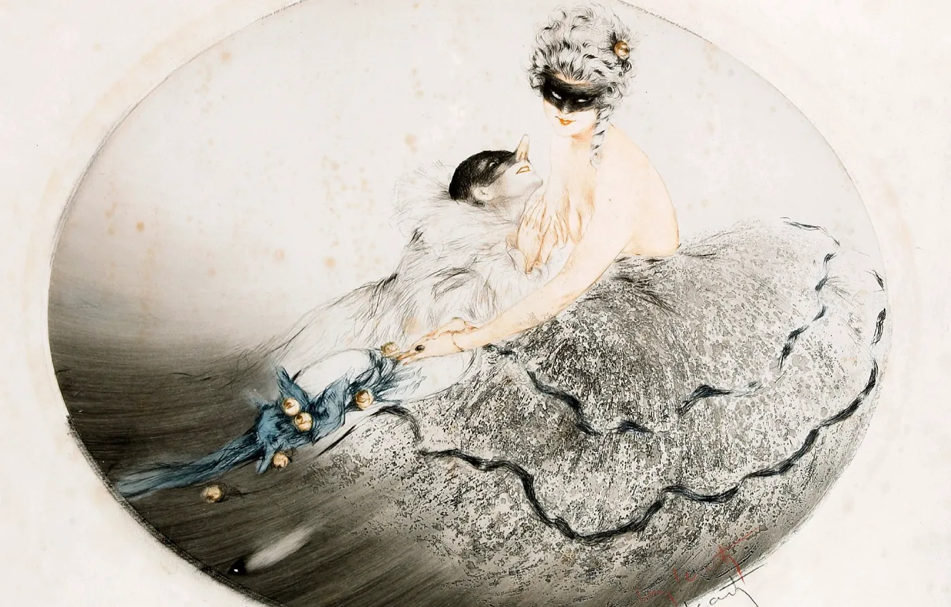 Фото обои 1920, Карнавал, Louis Icart, арт-деко, офорт и акватинта