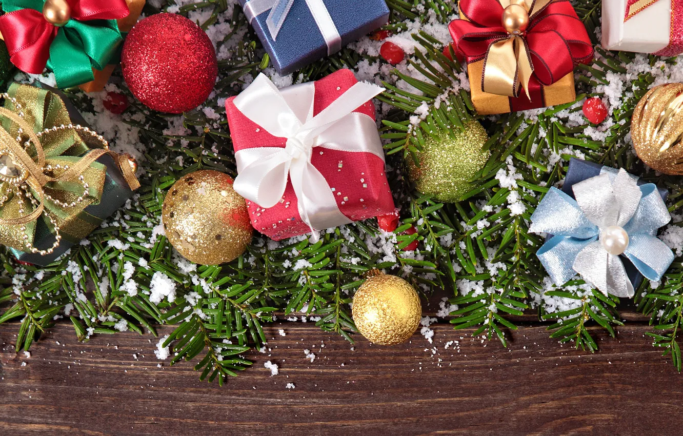 Фото обои шары, Новый Год, Рождество, wood, merry christmas, decoration, gifts, xmas