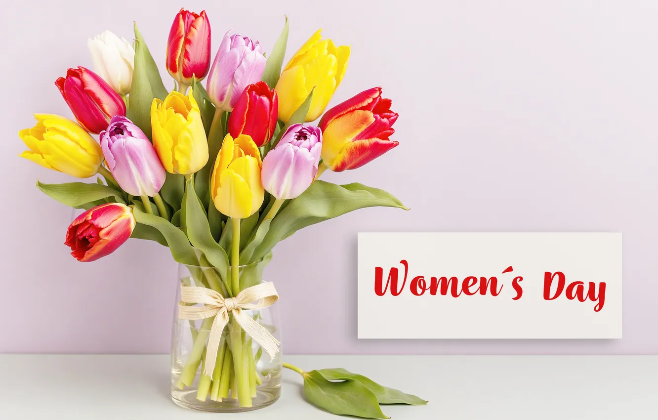Фото обои цветы, букет, colorful, тюльпаны, happy, 8 марта, flowers, tulips