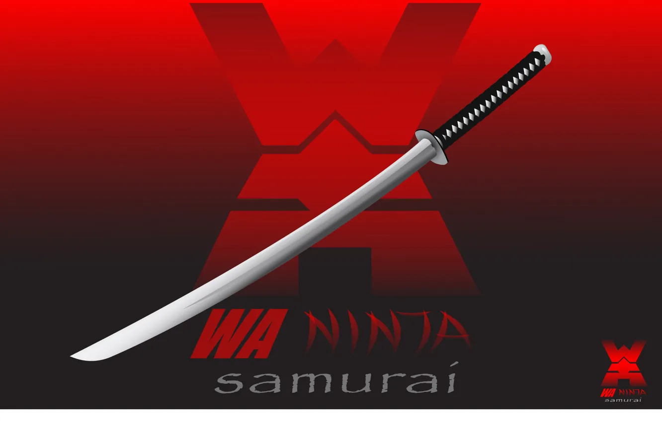 Фото обои Ninja, Samurai, Minimalism