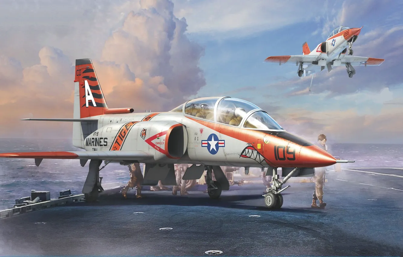 Фото обои США, учебно-тренировочный самолет, T-45 Goshawk, US Navy VTXTS Jet Trainer
