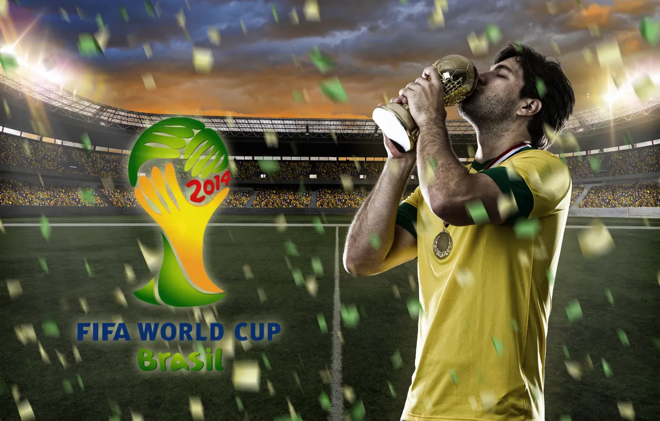 Фото обои футбол, logo, Бразилия, football, flag, кубок мира, World Cup, Brasil
