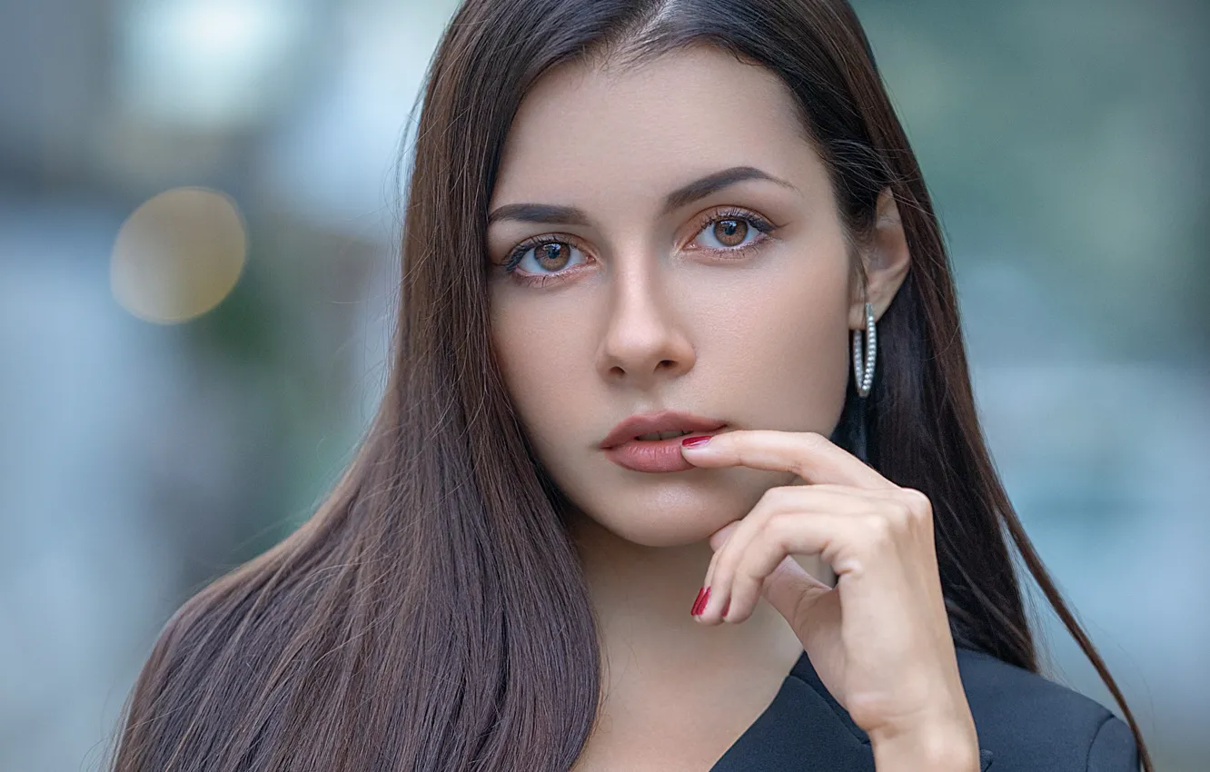 Фото обои Girl, Beauty, Eyes, Face, Macro, Sight