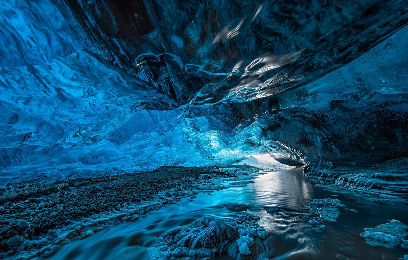 Фото обои лед, природа, пещера, пека