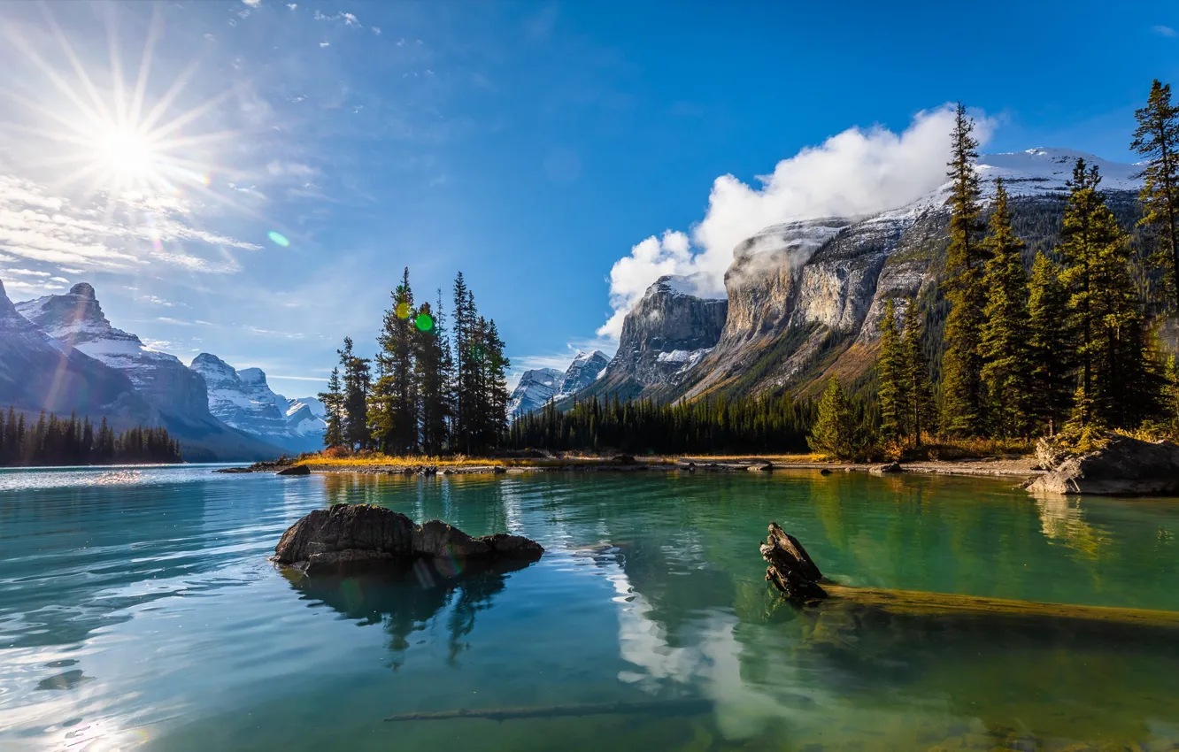 Фото обои деревья, горы, озеро, Природа, Канада, Национальный парк Банф