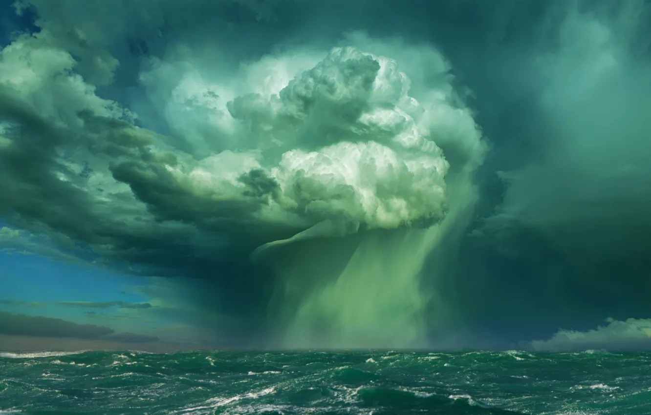Фото обои шторм, океан, стихия