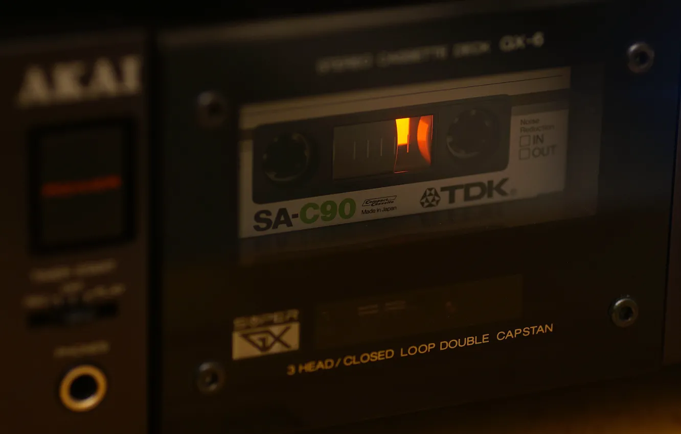 Фото обои макро, кассета, AKAI GX-6, TDK SA-C90
