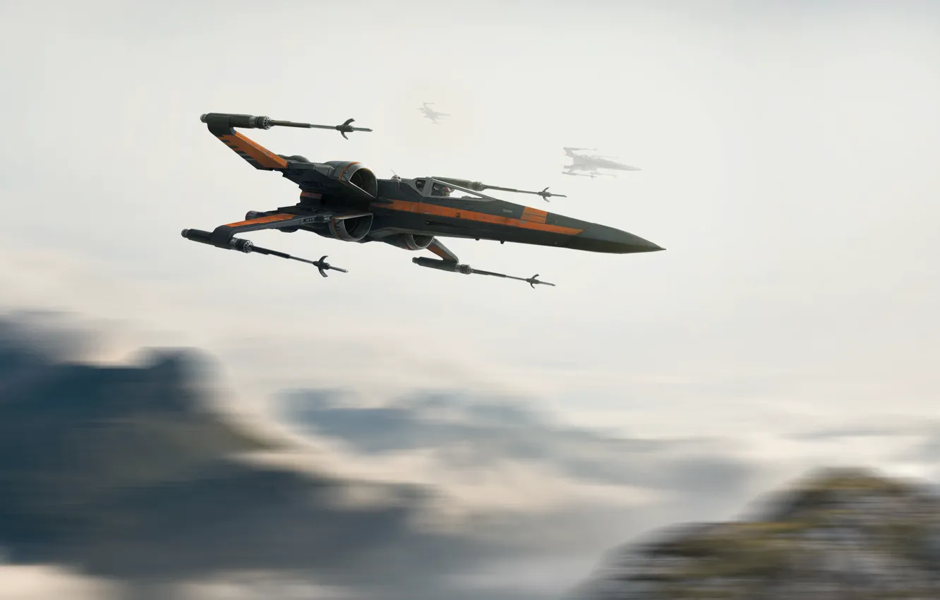 Фото обои Истребитель, Star Wars, Истребители, X-Wing, Science Fiction, X-wing, Transport & Vehicles, by Darren Tan