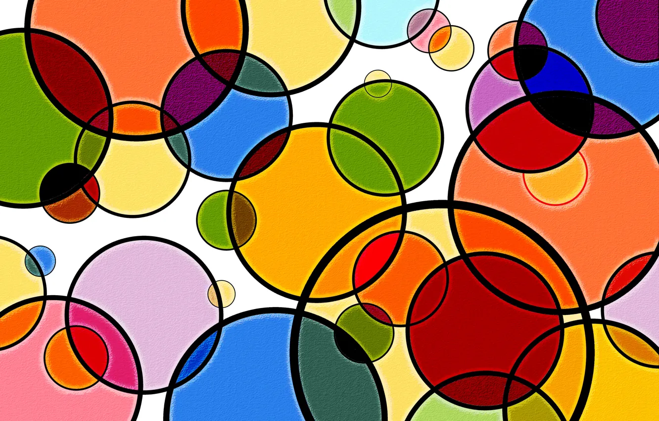 Фото обои круги, разноцветные, фигуры