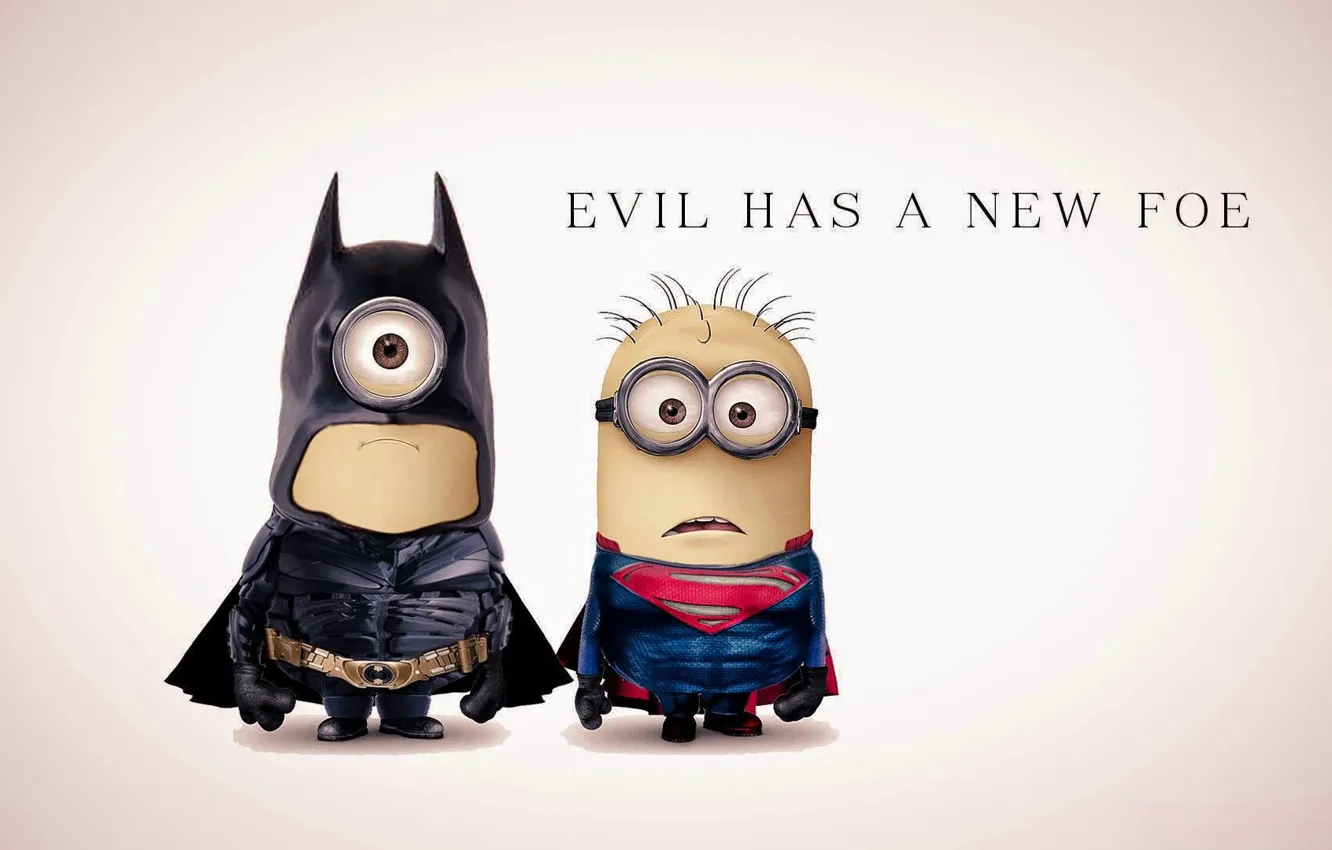 Фото обои fantasy, Batman, Superman, funny, film, superhero, Minions, Minion