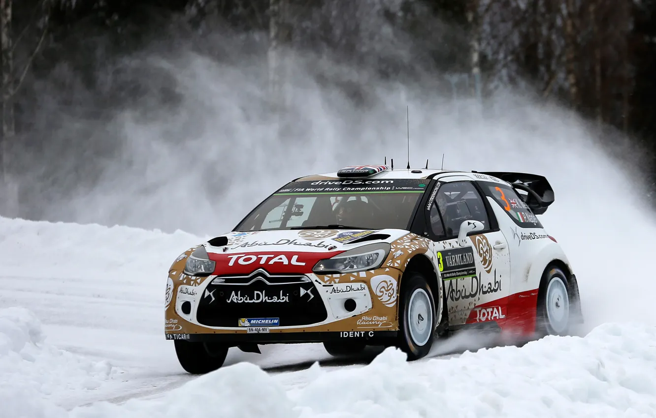 Фото обои Citroen, Sweden, DS3, WRC, Rally, Meeke