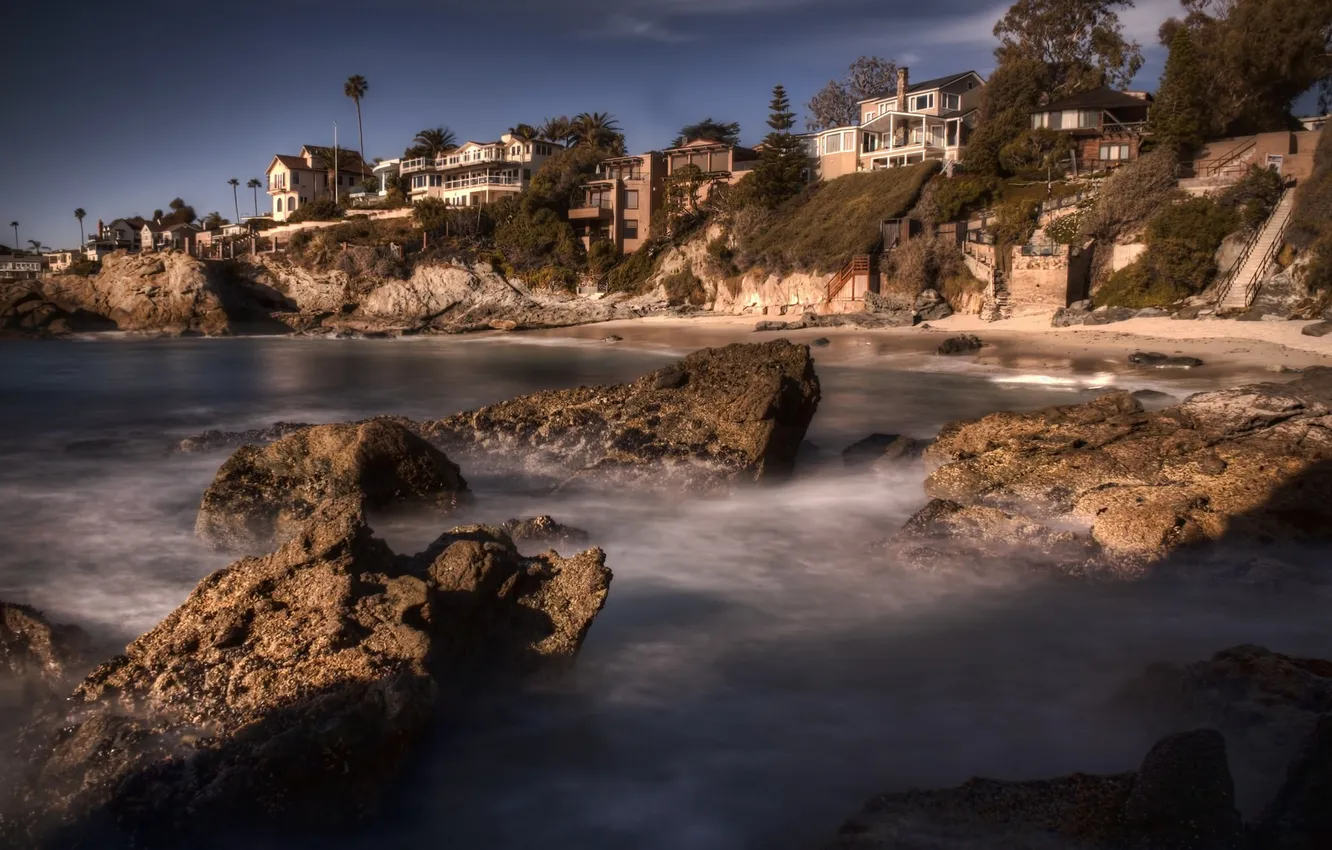 Фото обои california, pacific ocean, sunset, калифорния, Los Angeles, usa, лос-анджелес, Laguna Beach