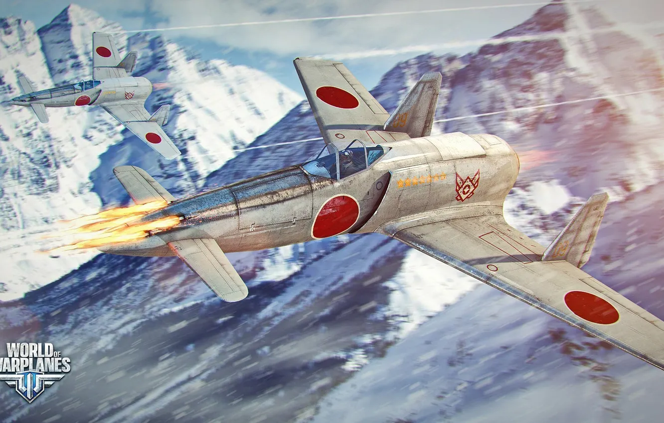 Фото обои снег, самолет, Япония, aviation, авиа, MMO, Wargaming.net, World of Warplanes