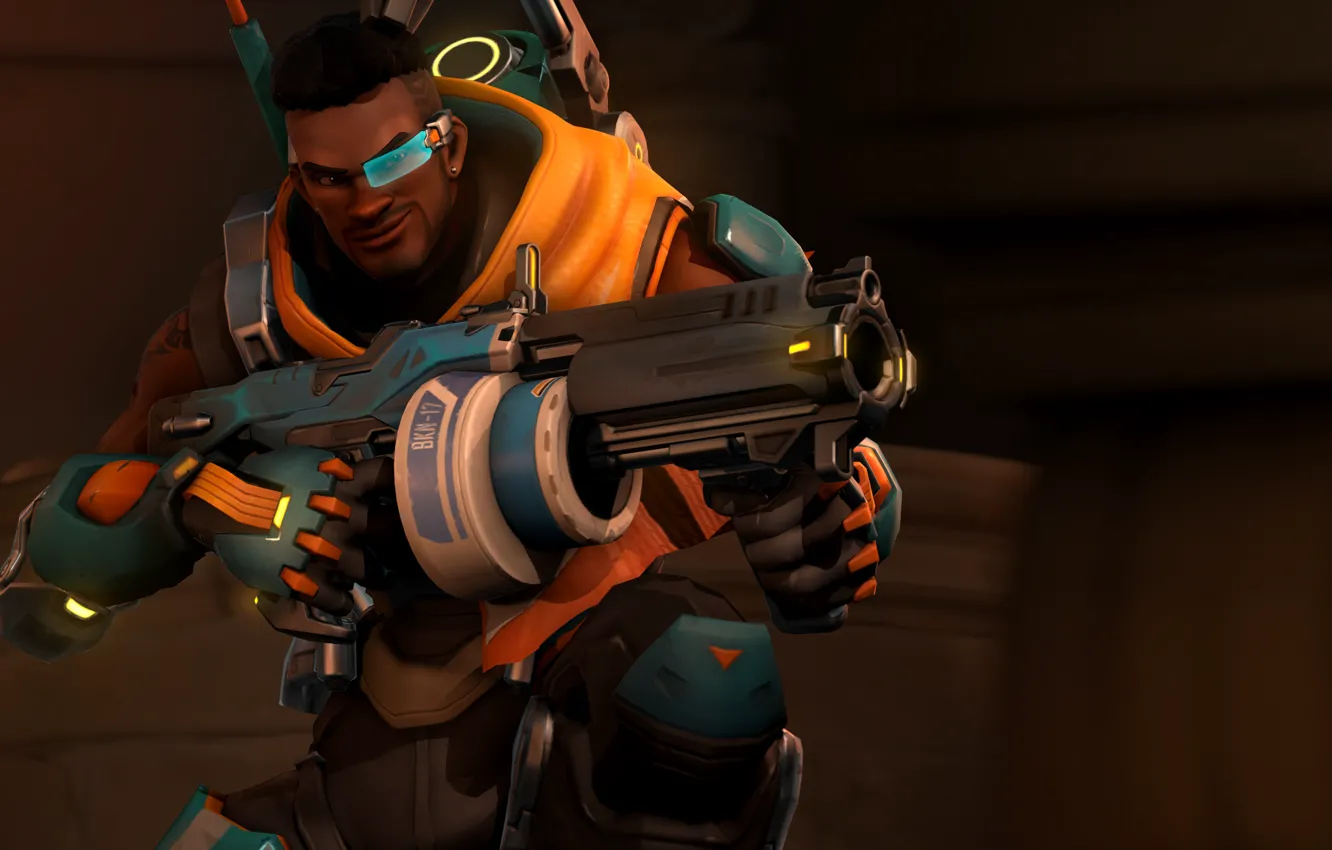 Фото обои мужчина, пушка, Blizzard, Overwatch, Jean-Baptiste Augustin, Baptiste