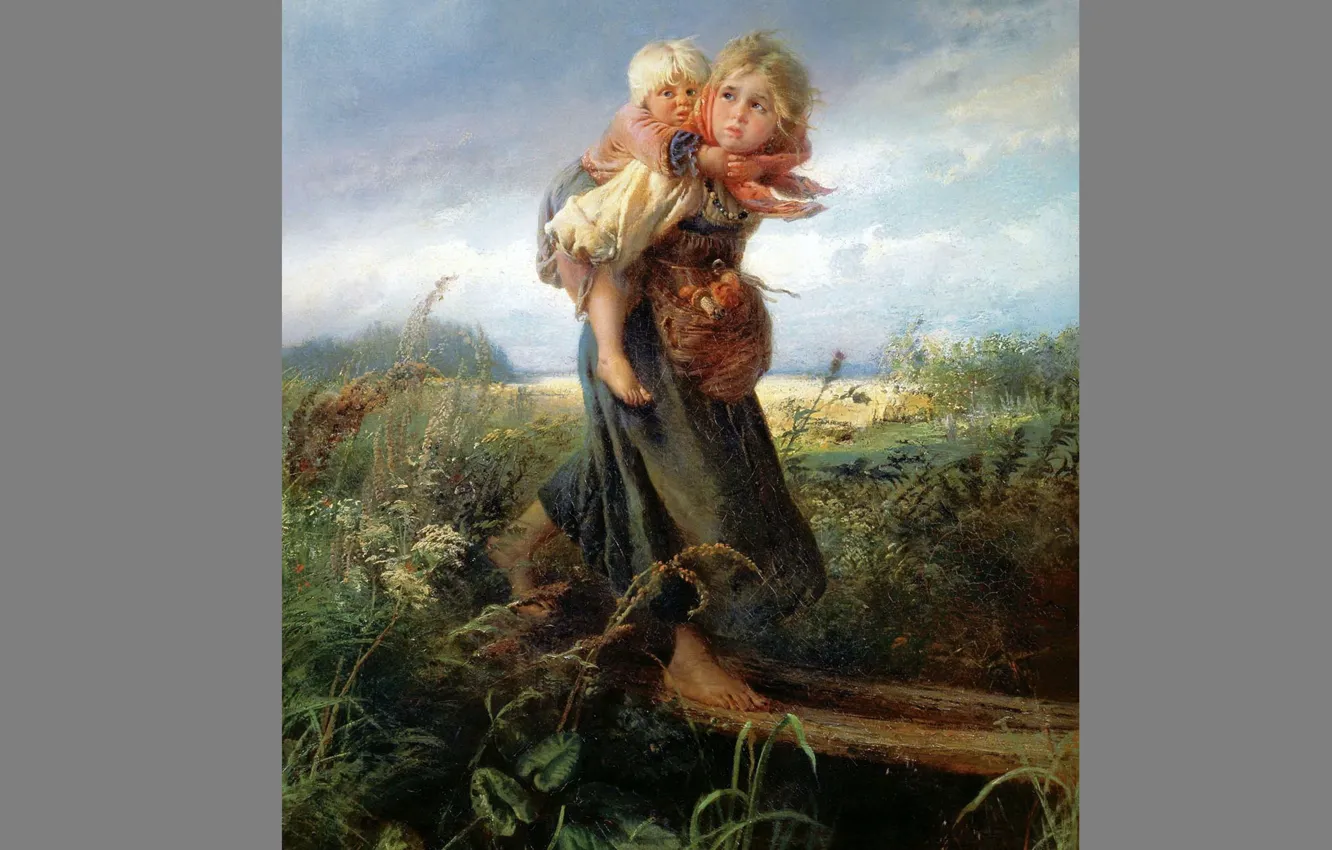 К. К. Маковского «дети, бегущие от грозы». Маковского «дети, бегущие от грозы». Автор картины дети бегущие от грозы.