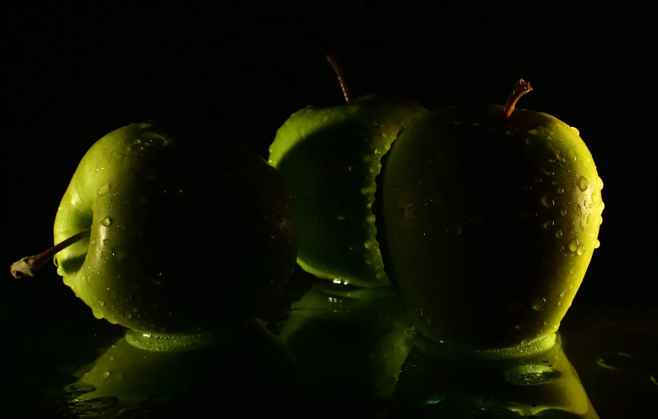 Фото обои макро, яблоки, фрукты