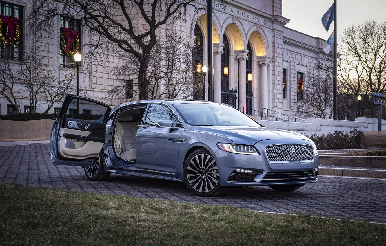 Фото обои авто, Lincoln, здание, Continental, Anniversary