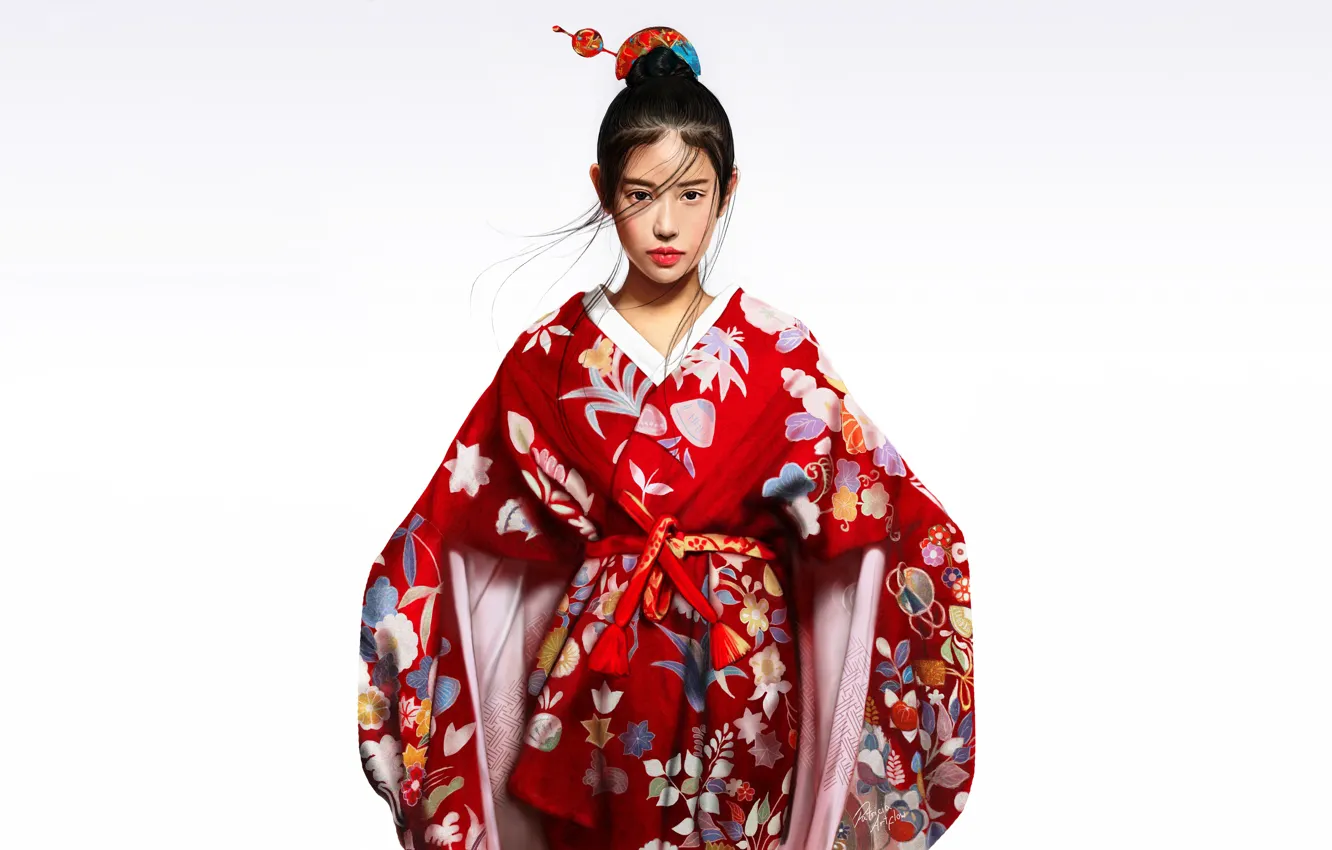 Фото обои Девушка, Азиатка, Кимоно, Chinese, Asian girl, Kimono, Character, Patricia Artflow