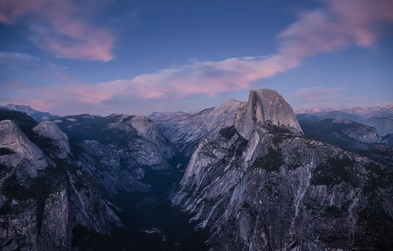Фото обои USA, США, Национальный парк Йосемити, Yosemite National Park, State California, Штат Калифорния, Glacier Point, Ледниковая …
