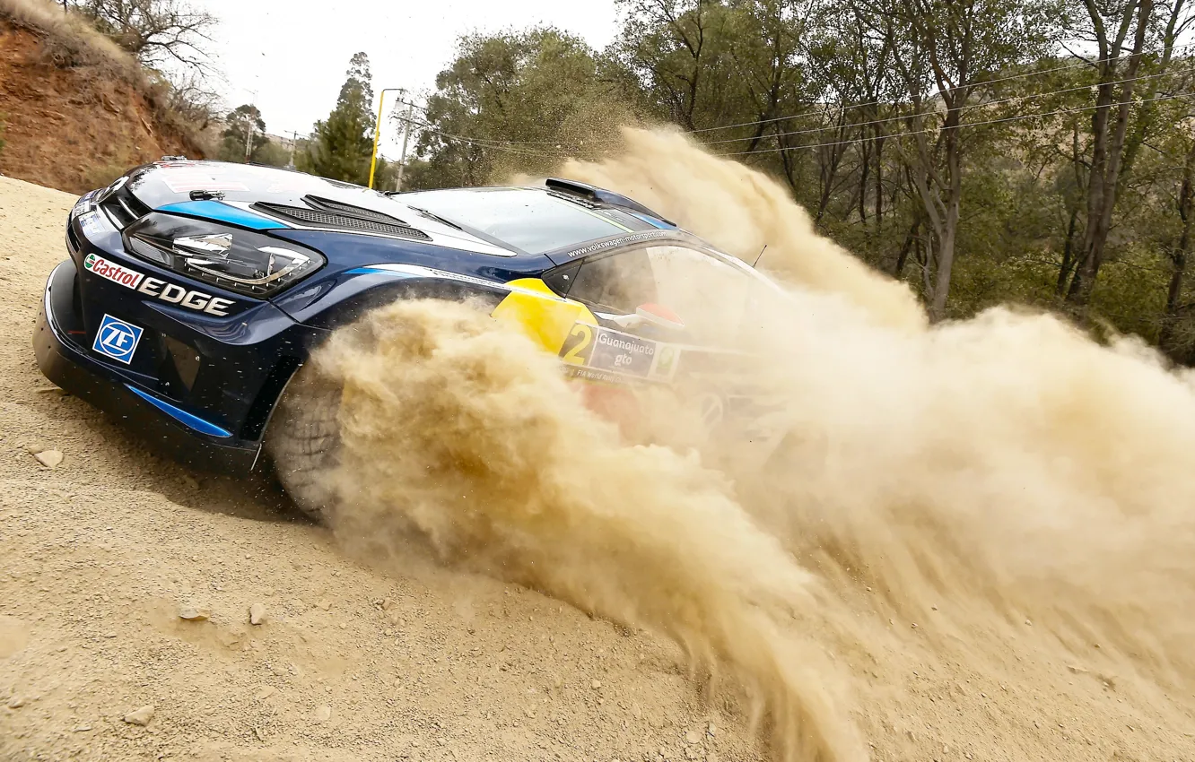 Фото обои Пыль, Volkswagen, WRC, Rally, Polo