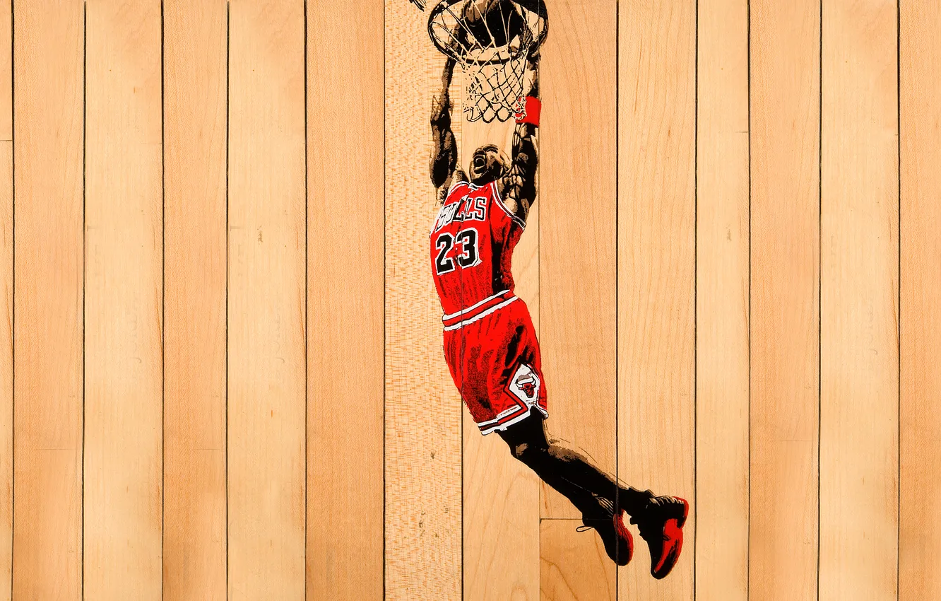 Фото обои Красный, Баскетбол, Доски, Michael Jordan, NBA, Майкл Джордан, Чикаго Буллз, Chicago Bulls