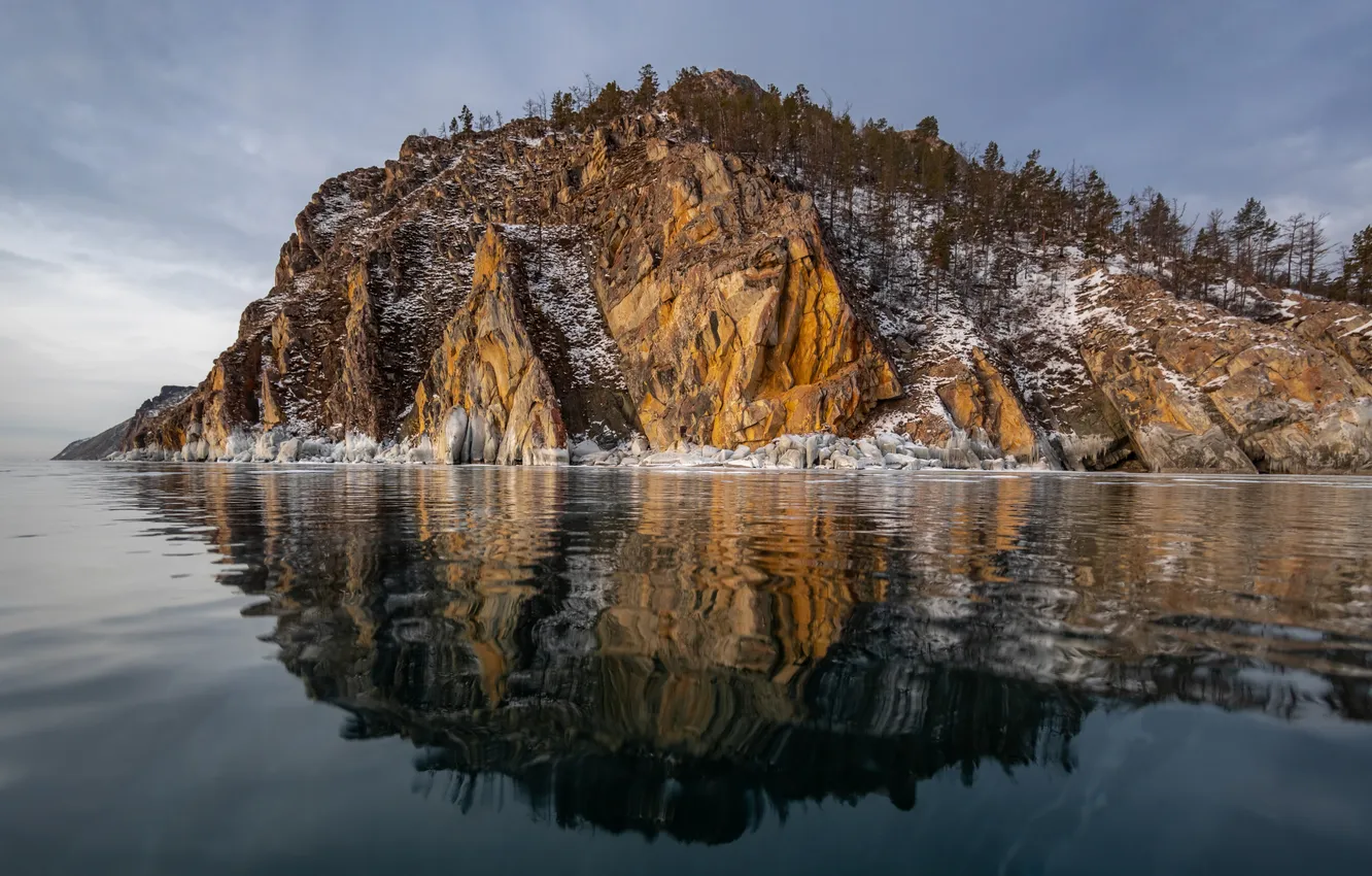 Фото обои water, lake, rocks
