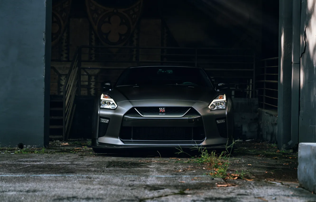 Фото обои Nissan, Front, R35, Face, Nissan GTR, Sight