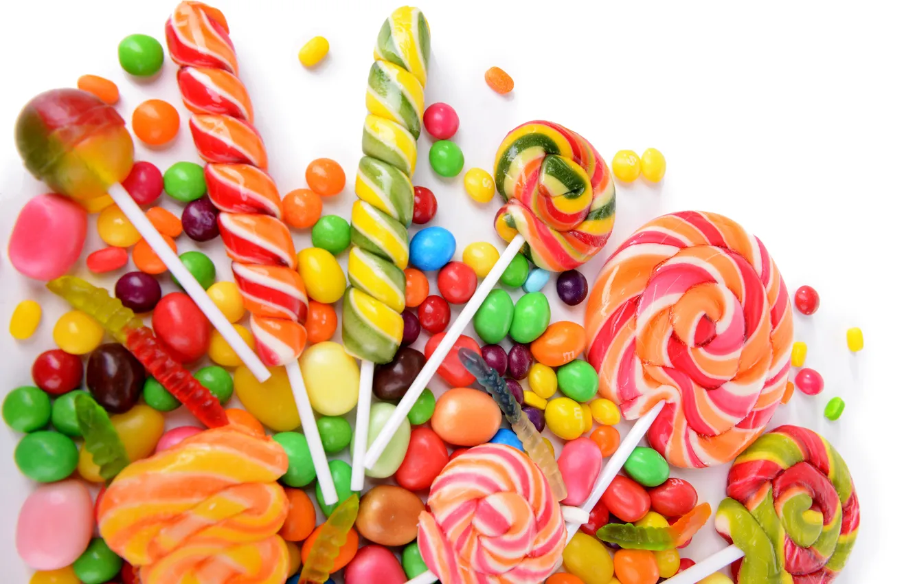 Фото обои colorful, конфеты, леденцы, sweet, драже, dessert, candy