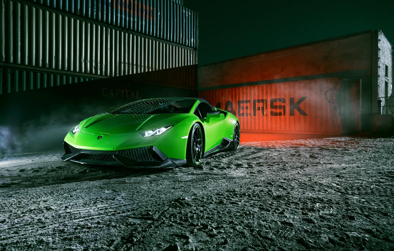 Фото обои машина, свет, фары, тюнинг, Lamborghini, Spyder, передок, Novitec