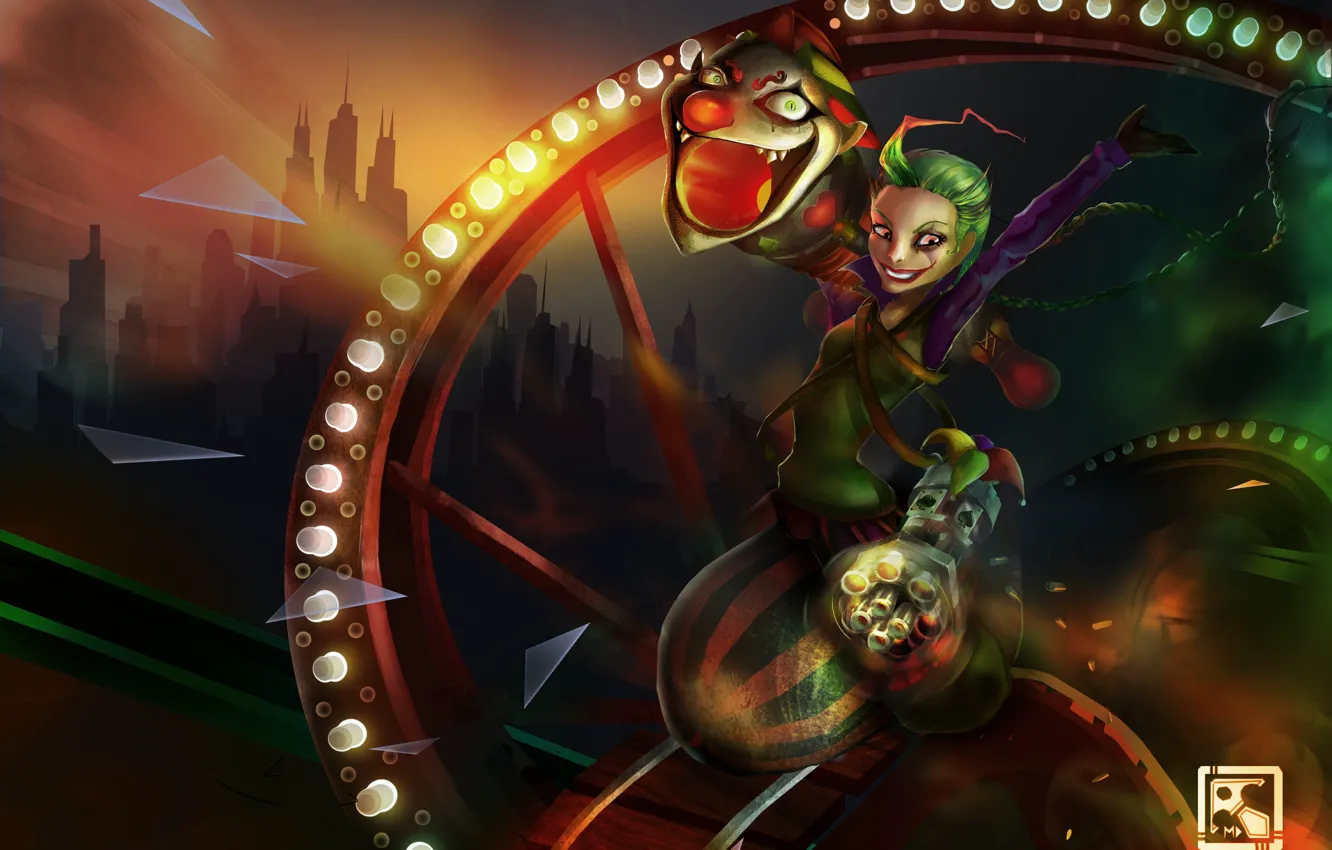 Фото обои девушка, арт, Joker, League of Legends, LoL, Jinx, MimiLeChampi