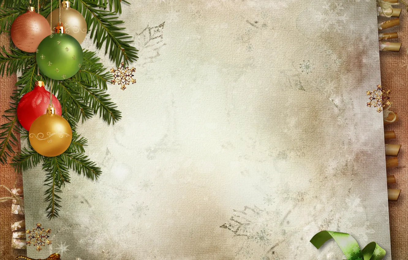 Фото обои украшения, праздник, шары, елка, Рождество, открытка, Merry Christmas, postcard