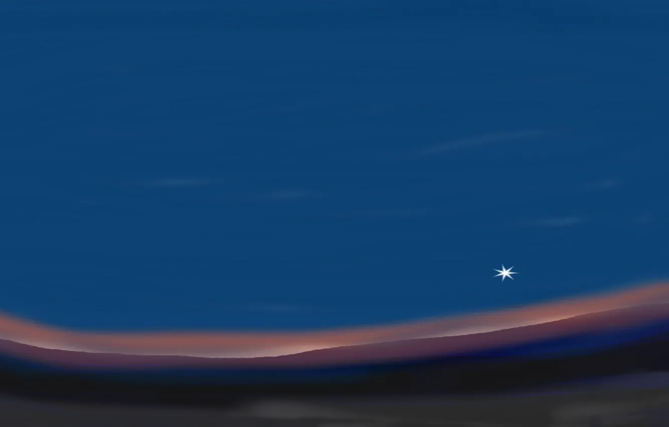 Фото обои ночь, Звезда, рисование, ночное небо, после заката