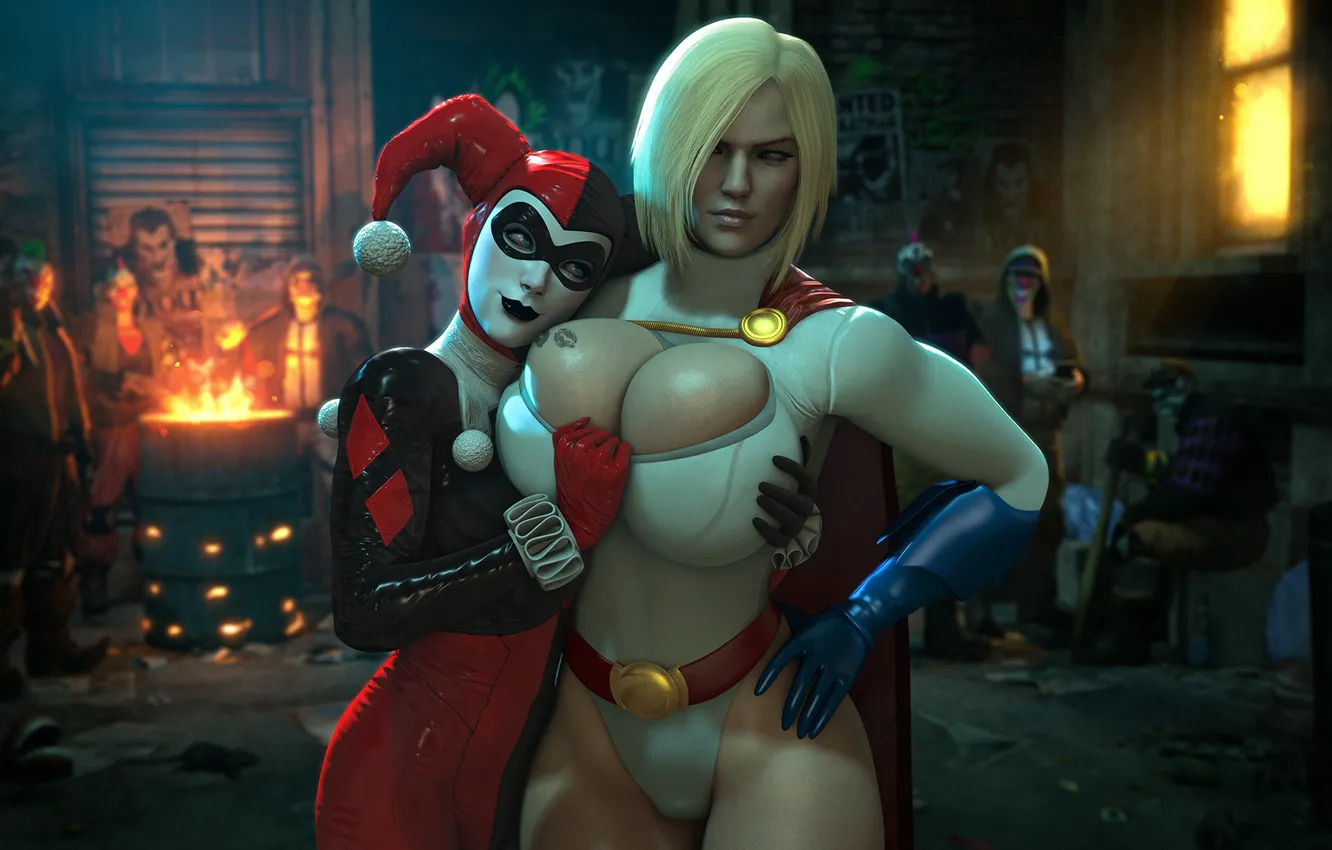 Фото обои грудь, девушка, тело, сиськи, harley quinn, DC Comics, Power Girl, Karen Starr