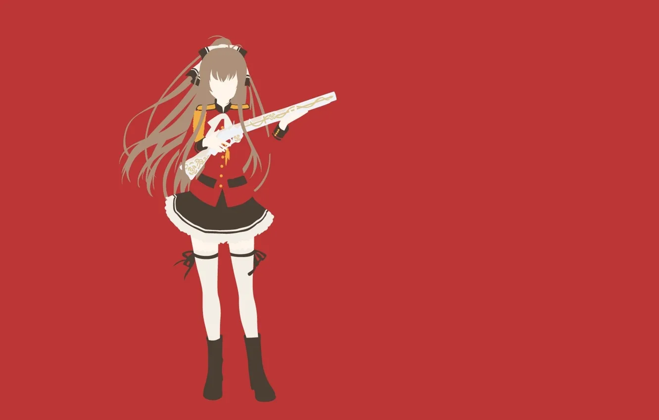 Фото обои kawaii, wallpaper, red, girl, gun, game, snake, weapon