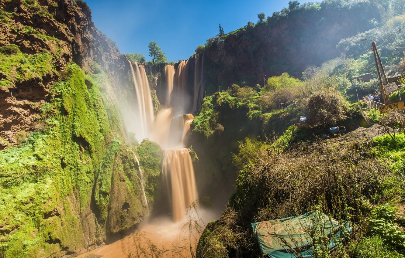 Фото обои Водопад, Waterfall, Morocco, Морокко