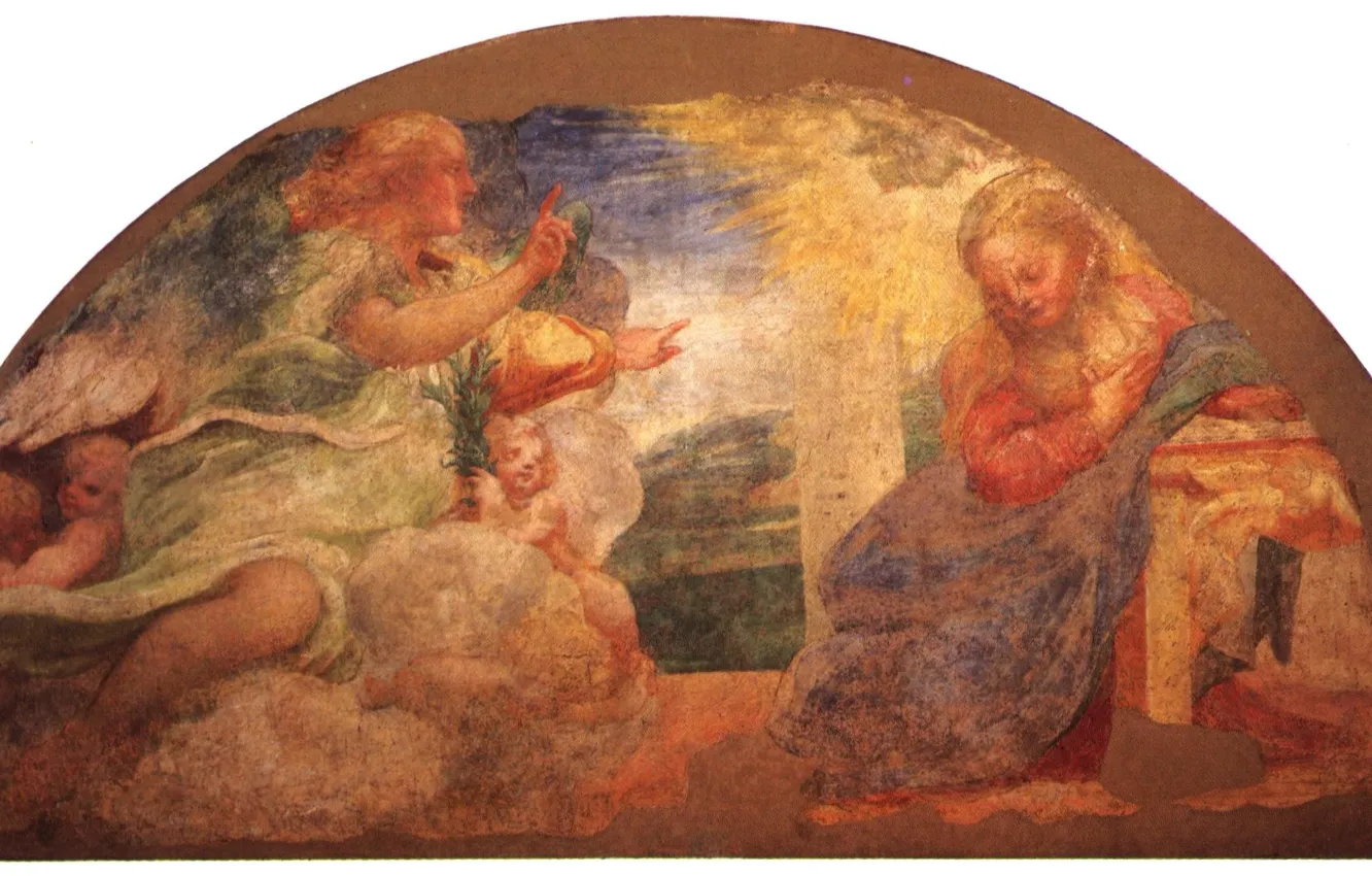 Фото обои дети, ангелы, арка, Антонио Аллегри Корреджо, Маньеризм, Высокое Возрождение, Italian High Renaissance, Art Challenge