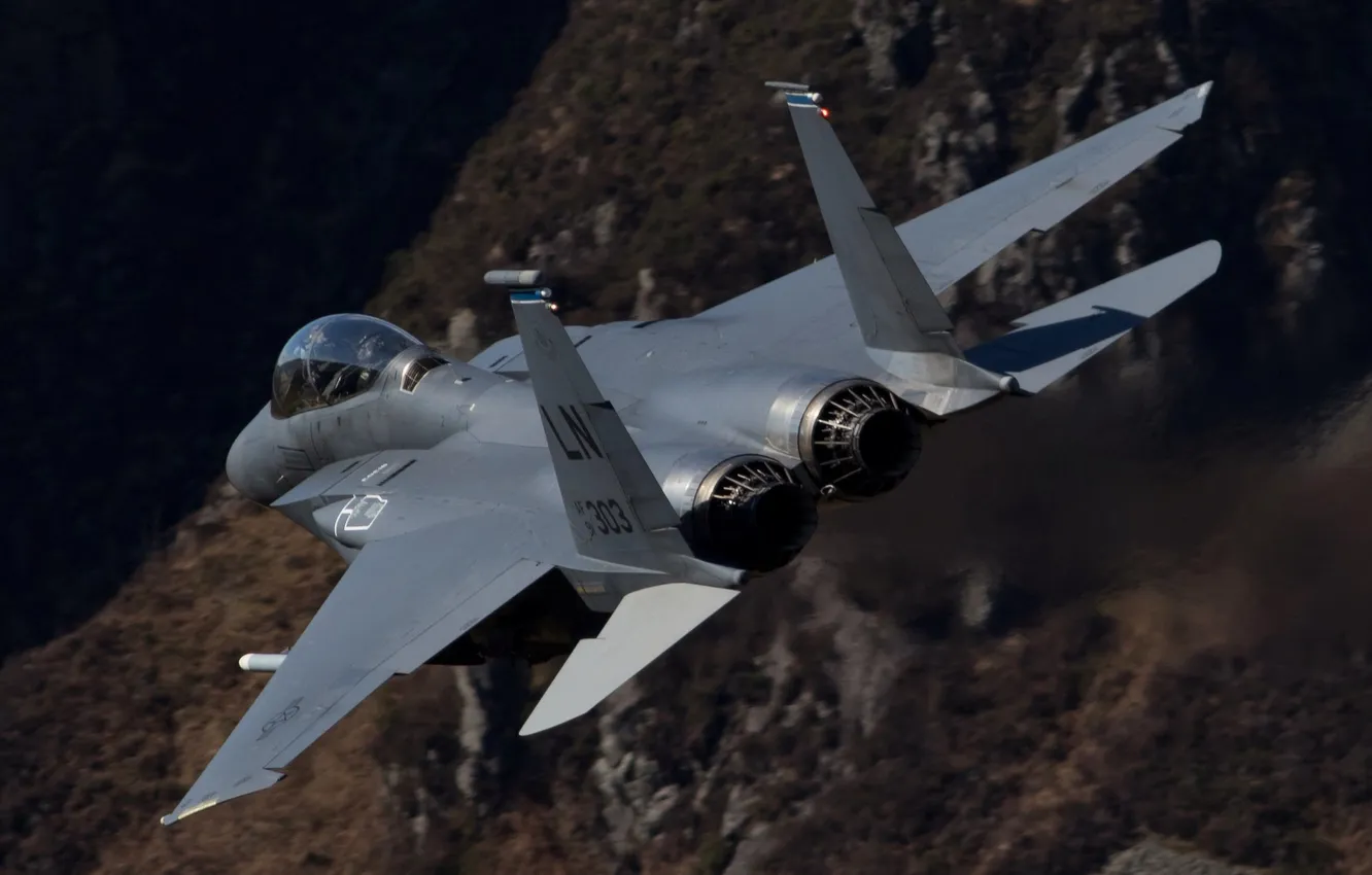 Фото обои полет, истребитель, F-15E, Strike Eagle