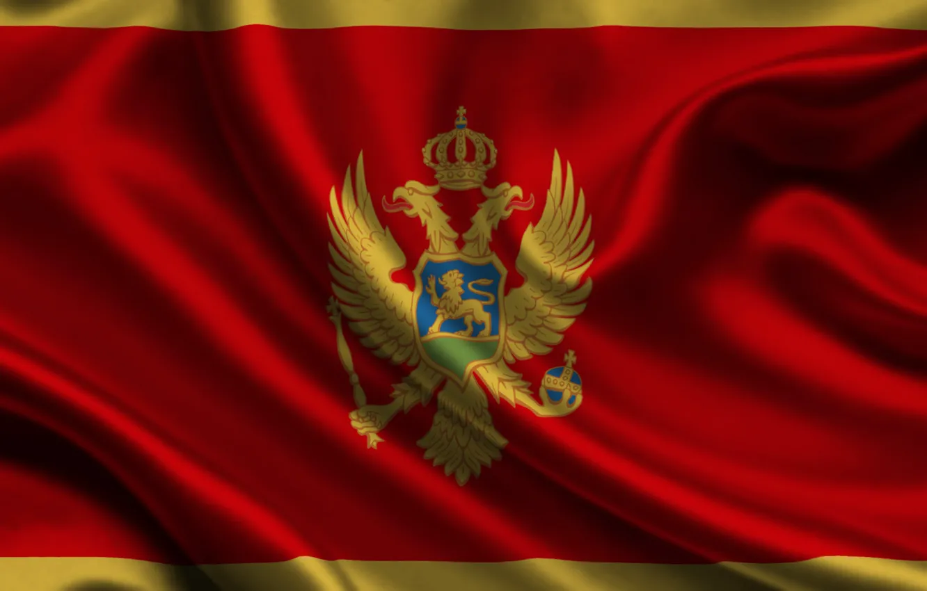 Фото обои Красный, Флаг, Герб, Текстура, Flag, Черногория, Орёл, Montenegro