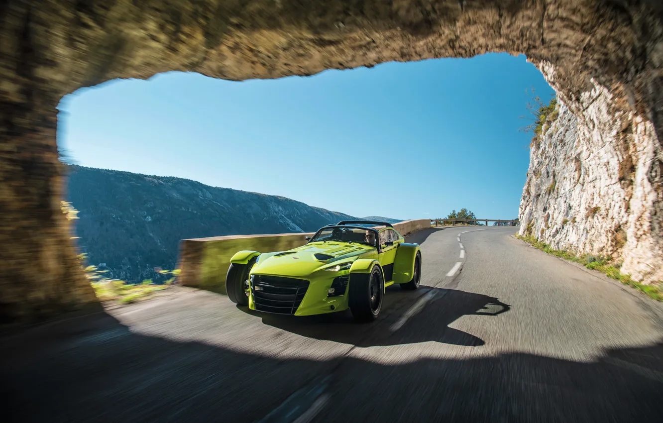 Фото обои road, tunnel, Donkervoort D8 GTO-RS