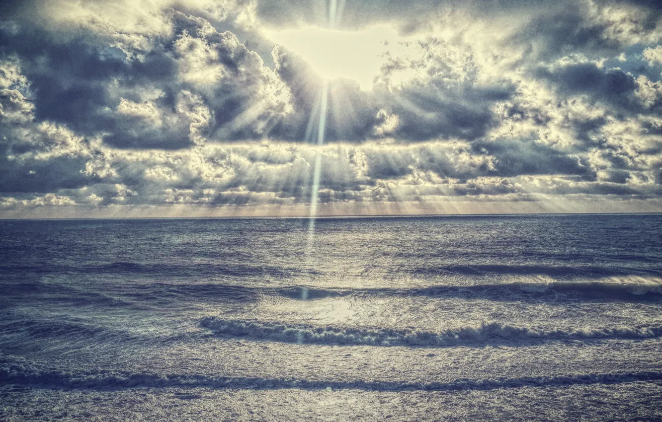 Фото обои море, солнце, тучи, Анапа