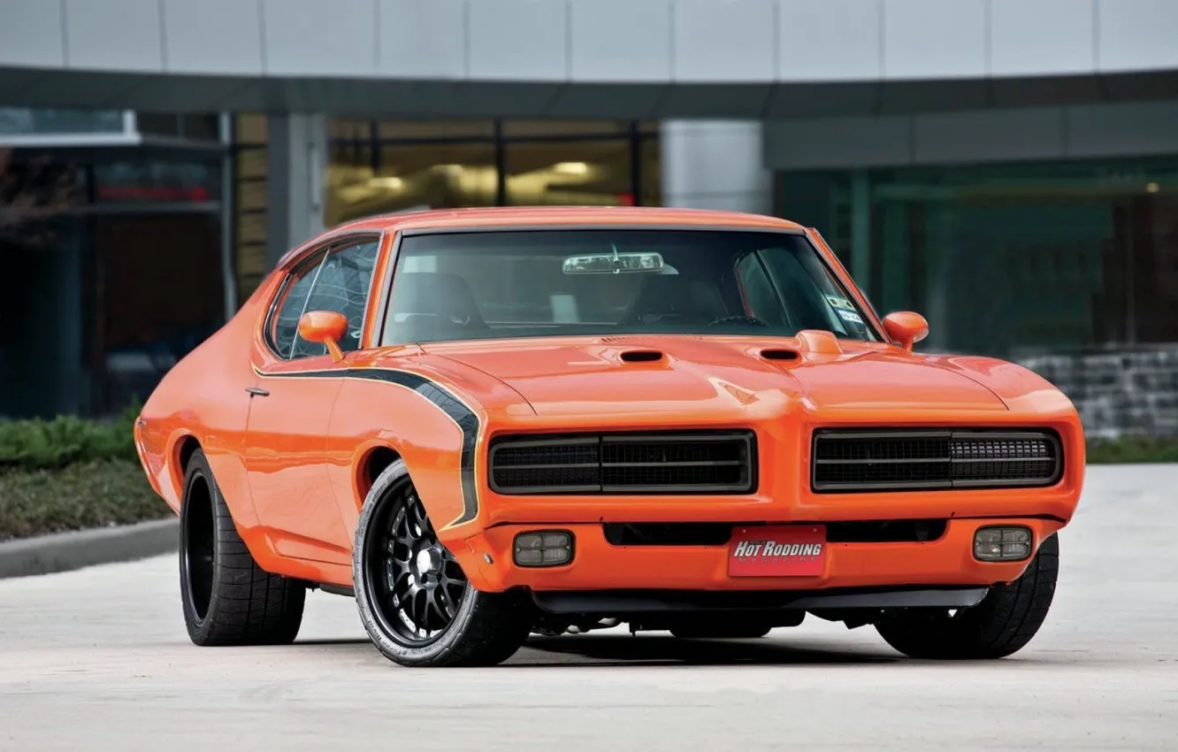 Фото обои 1969, Orange, Tuning, Muscle car, Pontiac GTO