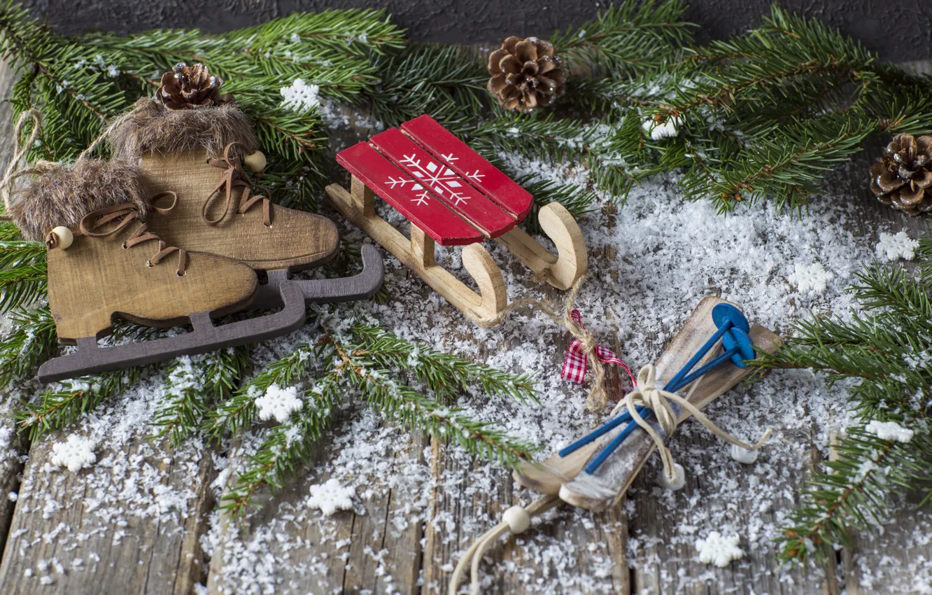 Фото обои снег, украшения, Новый Год, Рождество, Christmas, snow, New Year, decoration