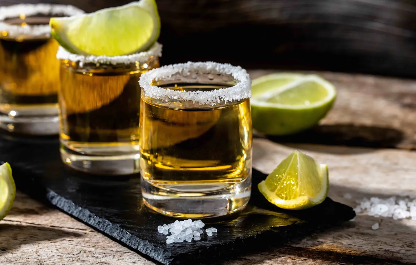 Фото обои lime, salt, alcohol, tequila, shots