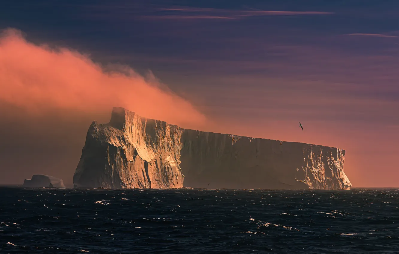 Фото обои волны, айсберг, waves, iceberg, James Cai